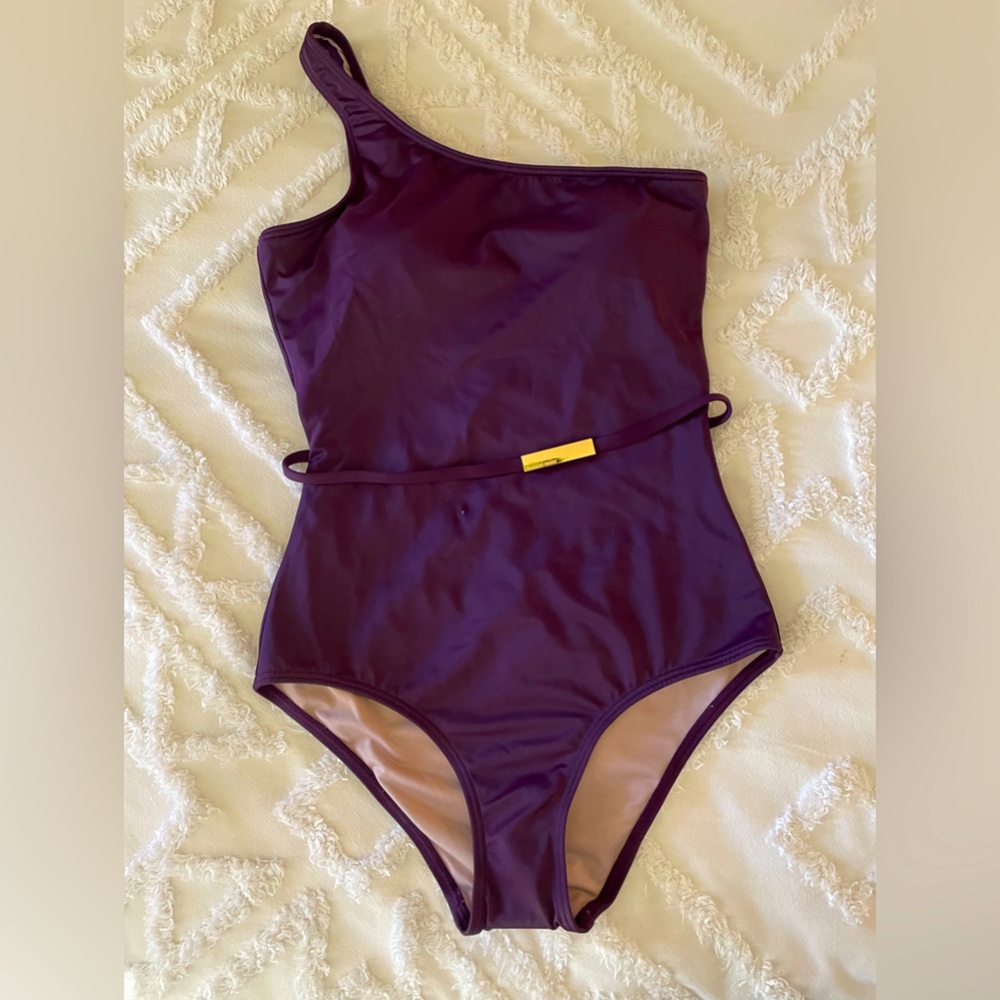 Size small eggplant one shoulder Victoria’s Secret one piece bathing suit